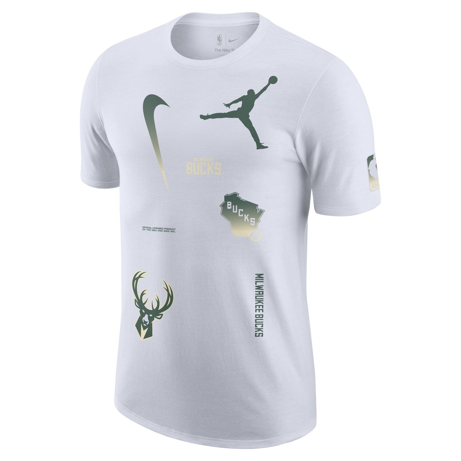 NIKE BUCKS COURTSIDE STATEMENT EDITION JORDAN MAX90 TEE  