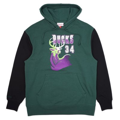 MITCHELL &amp; NESS MILWAUKEE BUCKS ALLEN NAME &amp; NUMBER PULLOVER HOODIE   