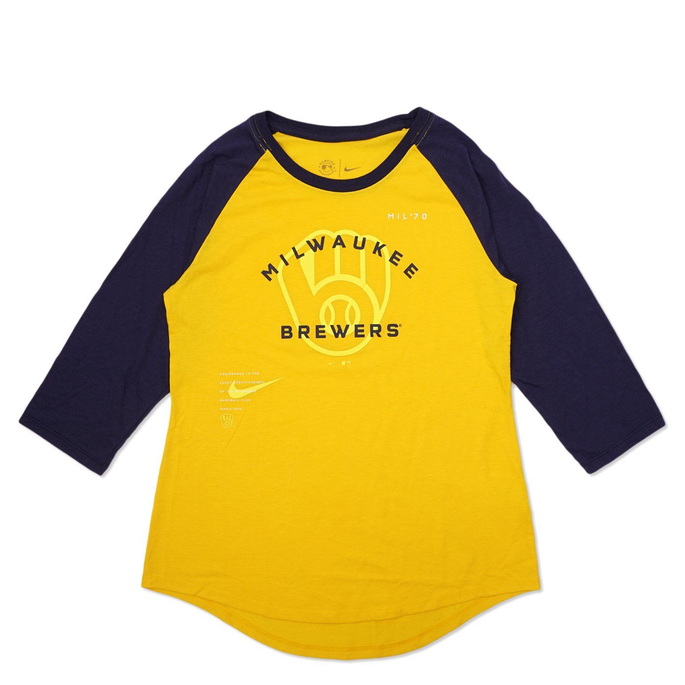 NIKE BREWERS WOMEN&#39;S NEXT UP RAGLAN TEE   