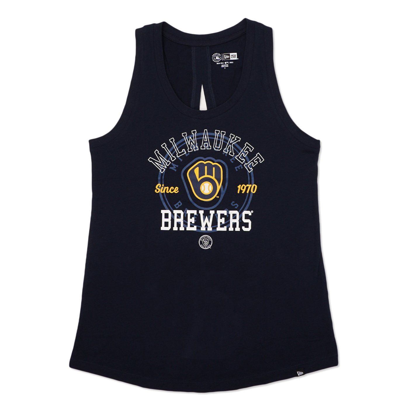 NEW ERA MILWAUKEE BREWERS WOMEN&#39;S SPLIT BACK TANK TOP  