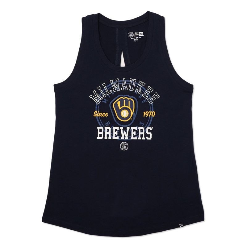 NEW ERA MILWAUKEE BREWERS WOMEN&#39;S SPLIT BACK TANK TOP  