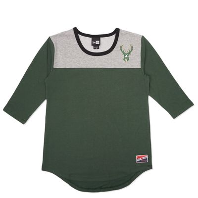  NEW ERA BUCKS WOMEN&#39;S YOKE RAGLAN TEE
