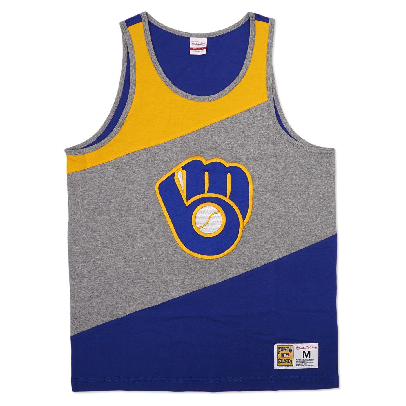 MITCHELL &amp; NESS BREWERS COLOR BLOCK TANK TOP   