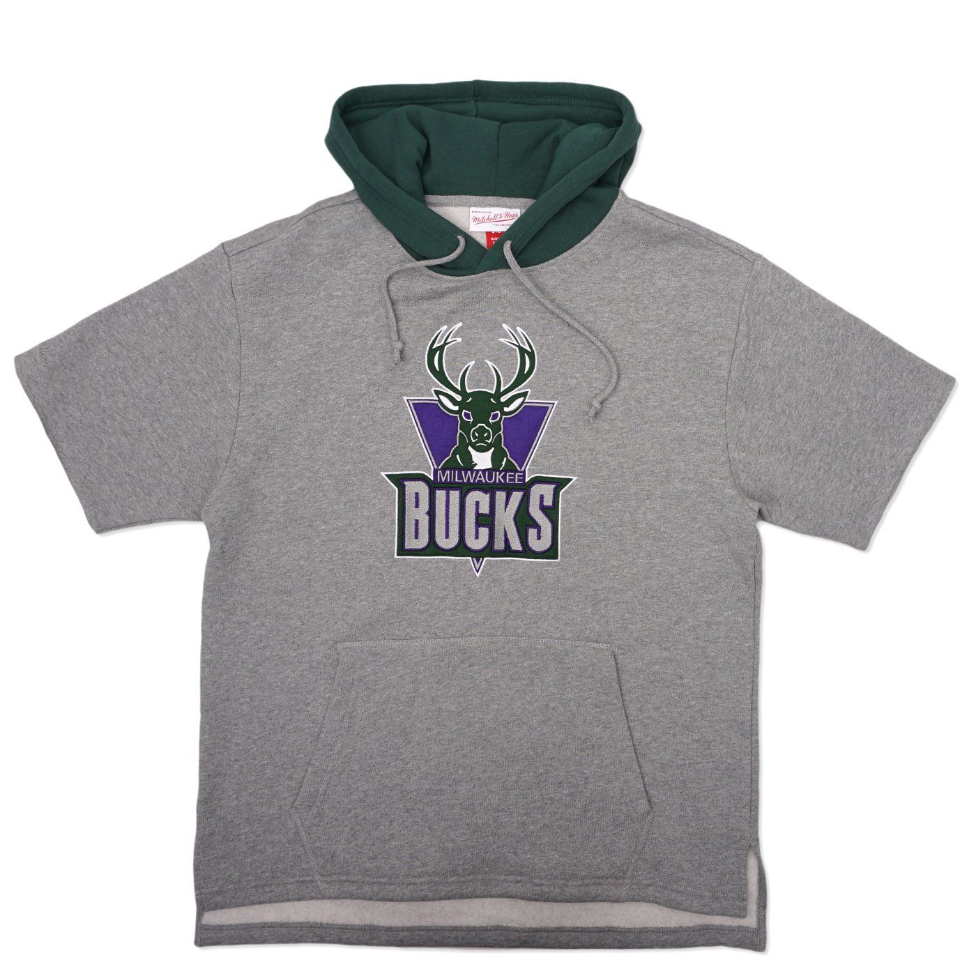 MITCHELL &amp; NESS MILWAUKEE BUCKS POSTGAME SHORT SLEEVE HOODIE     