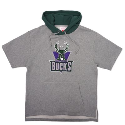 MITCHELL &amp; NESS MILWAUKEE BUCKS POSTGAME SHORT SLEEVE HOODIE  