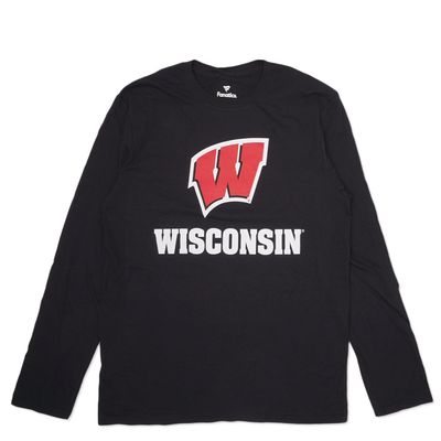 FANATICS WISCONSIN BADGERS TEAM LOCKUP LONG SLEEVE TEE