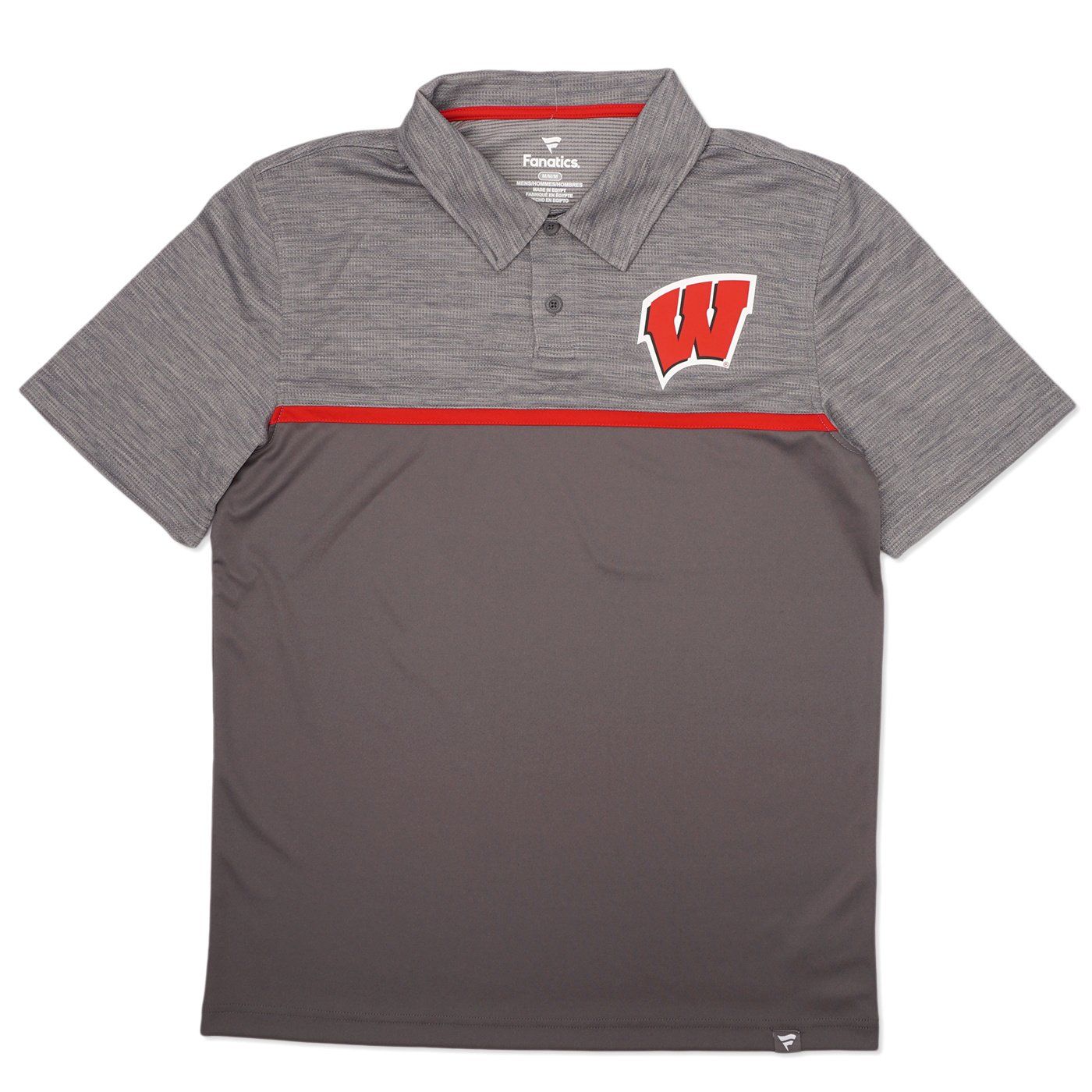 FANATICS WISCONSIN BADGERS SPLIT LOGO POLO  