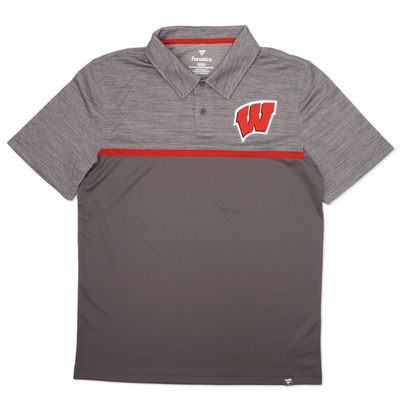 FANATICS WISCONSIN BADGERS SPLIT LOGO POLO  