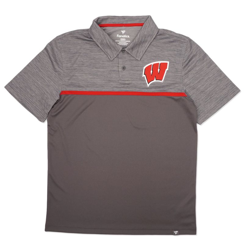 FANATICS WISCONSIN BADGERS SPLIT LOGO POLO  