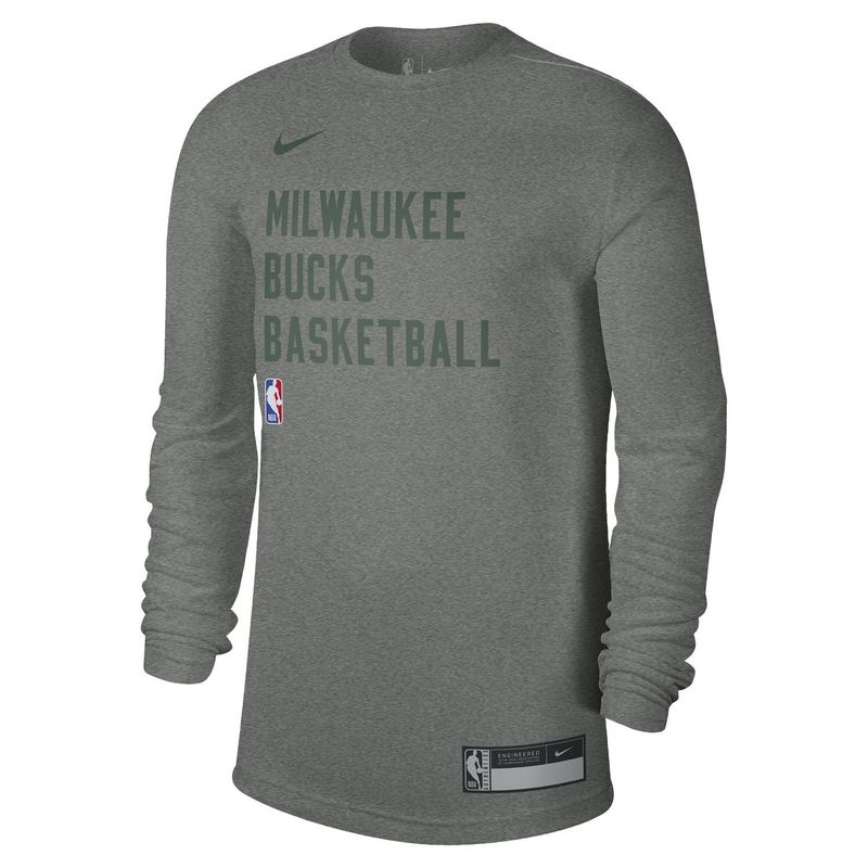 NIKE MILWAUKEE BUCKS ESSENTIAL PRACTICE LONG SLEEVE DRI-FIT TEE  