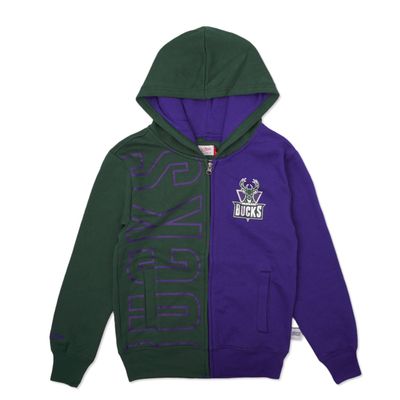 MITCHELL &amp; NESS BUCKS YOUTH FULL-ZIP HOODIE