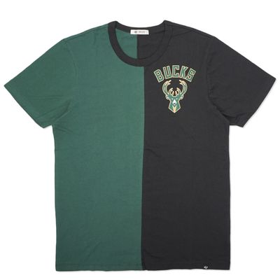 T-shirt Mitchell & Ness Milwaukee Bucks BIG Face 4.0 - Logo Grand Imprimé Devant, Logo Brodé, 100% Coton, Coupe Ajustée