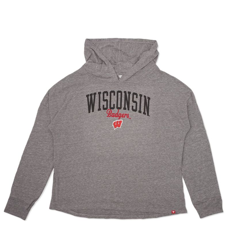 FANATICS WISCONSIN BADGERS WOMEN&#39;S READY HOODED LONG SLEEVE TEE 