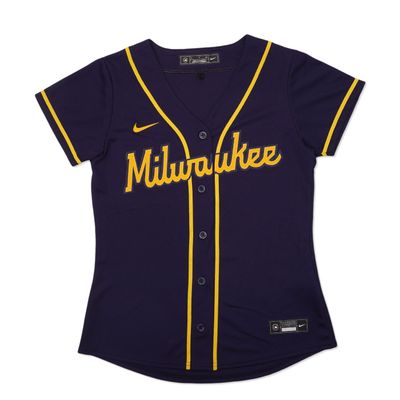NIKE BREWERS WOMEN&#39;S REPLICA ALTERNATE JERSEY  