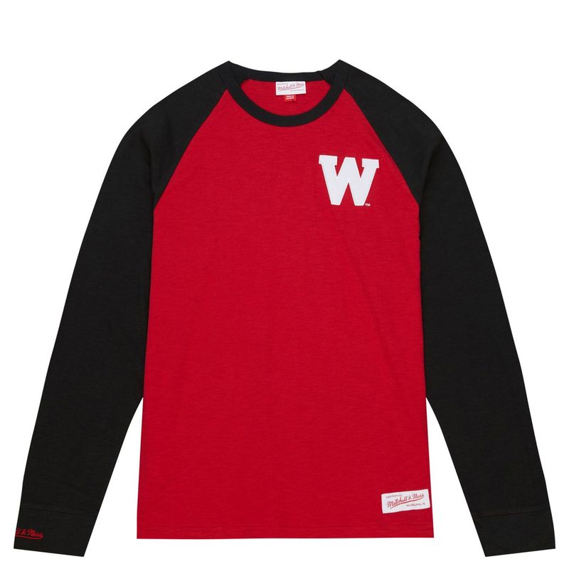MITCHELL &amp; NESS WISCONSIN BADGERS LEGENDARY SLUB LONG SLEEVE TEE 