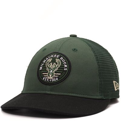 NEW ERA MILWAUKEE BUCKS PATCH LOW PROFILE 9FIFTY TRUCKER HAT