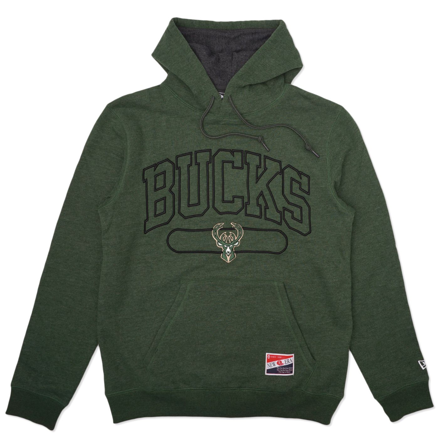 NEW ERA MILWAUKEE BUCKS BUBBLE STITCH PULLOVER HOODIE   