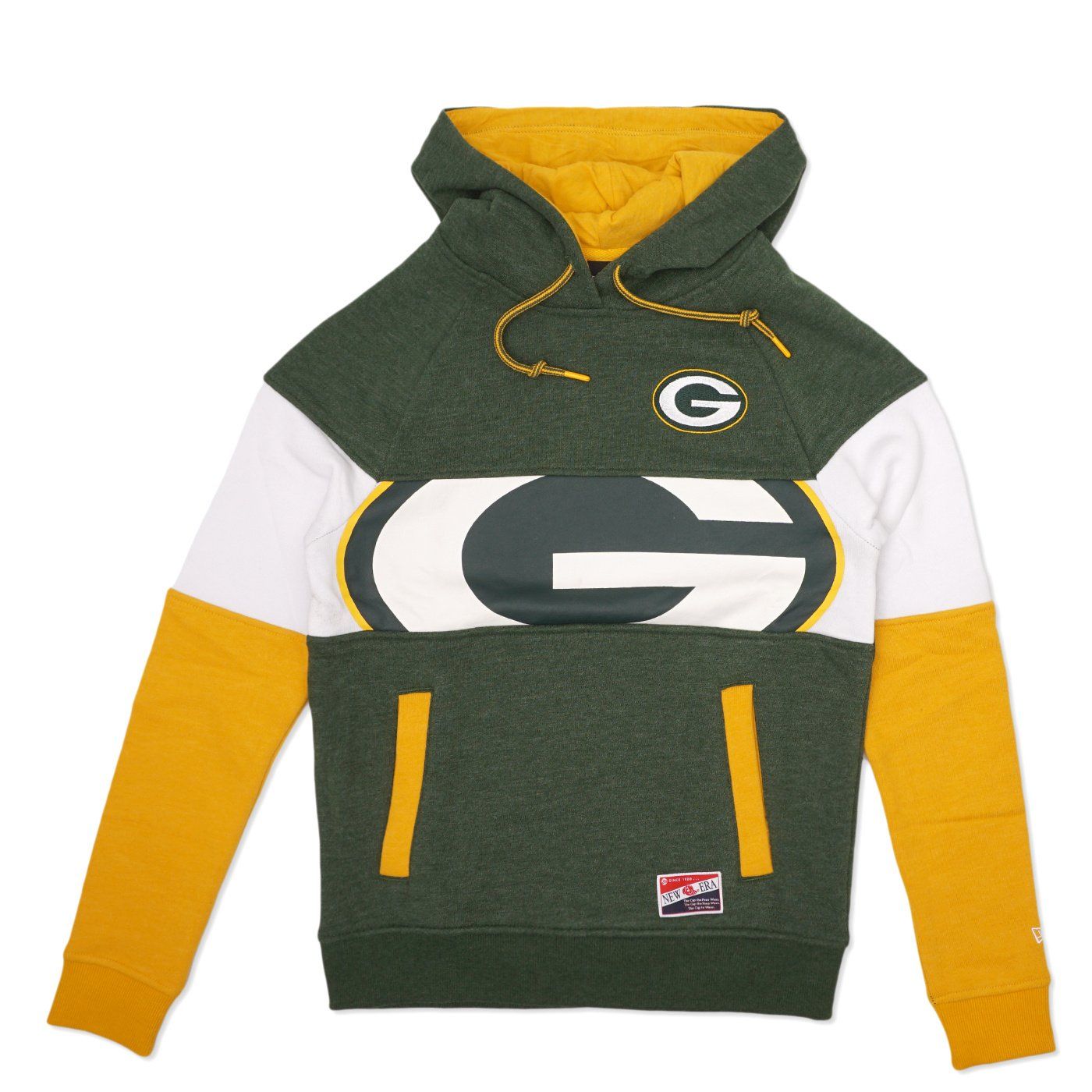 NEW ERA PACKERS WOMEN&#39;S COLORBLOCK PULLOVER HOODIE  