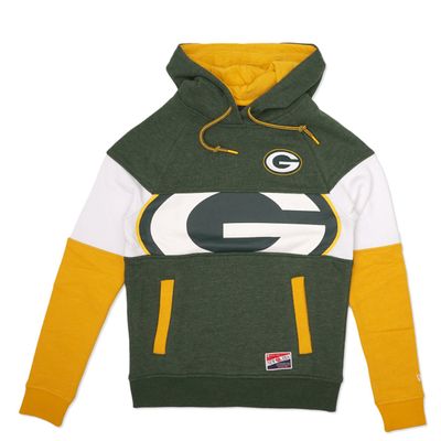 NEW ERA PACKERS WOMEN&#39;S COLORBLOCK PULLOVER HOODIE  
