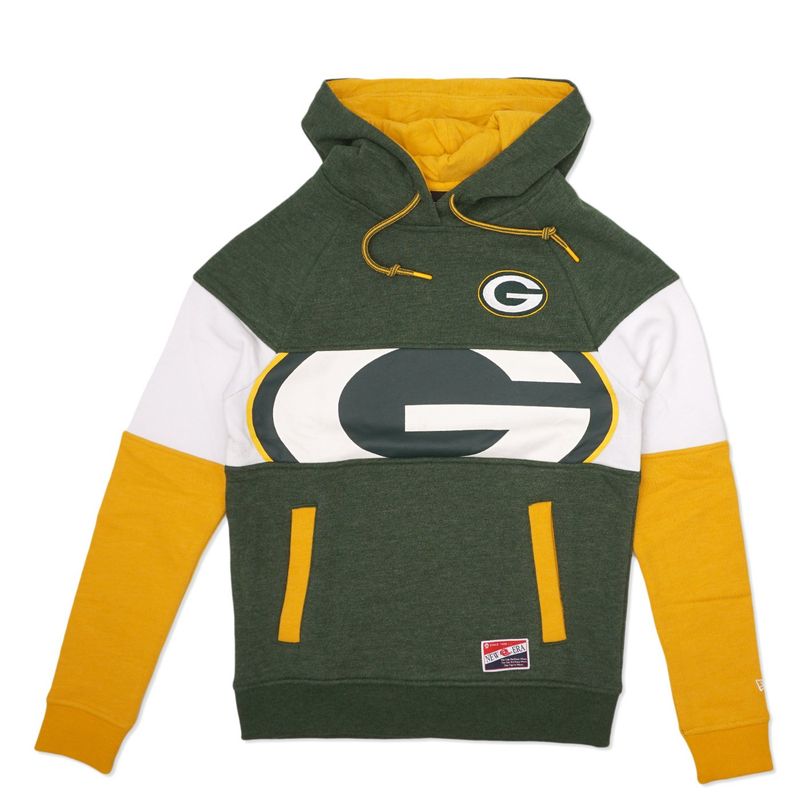 NEW ERA PACKERS WOMEN&#39;S COLORBLOCK PULLOVER HOODIE  