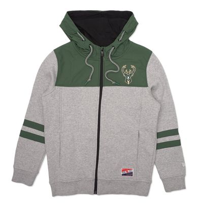 NEW ERA MILWAUKEE BUCKS WOMEN&#39;S PANEL FULL ZIP HOODIE