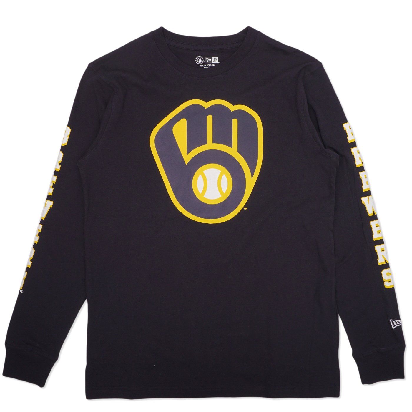 NEW ERA MILWAUKEE BREWERS LOGO LONG SLEEVE TEE