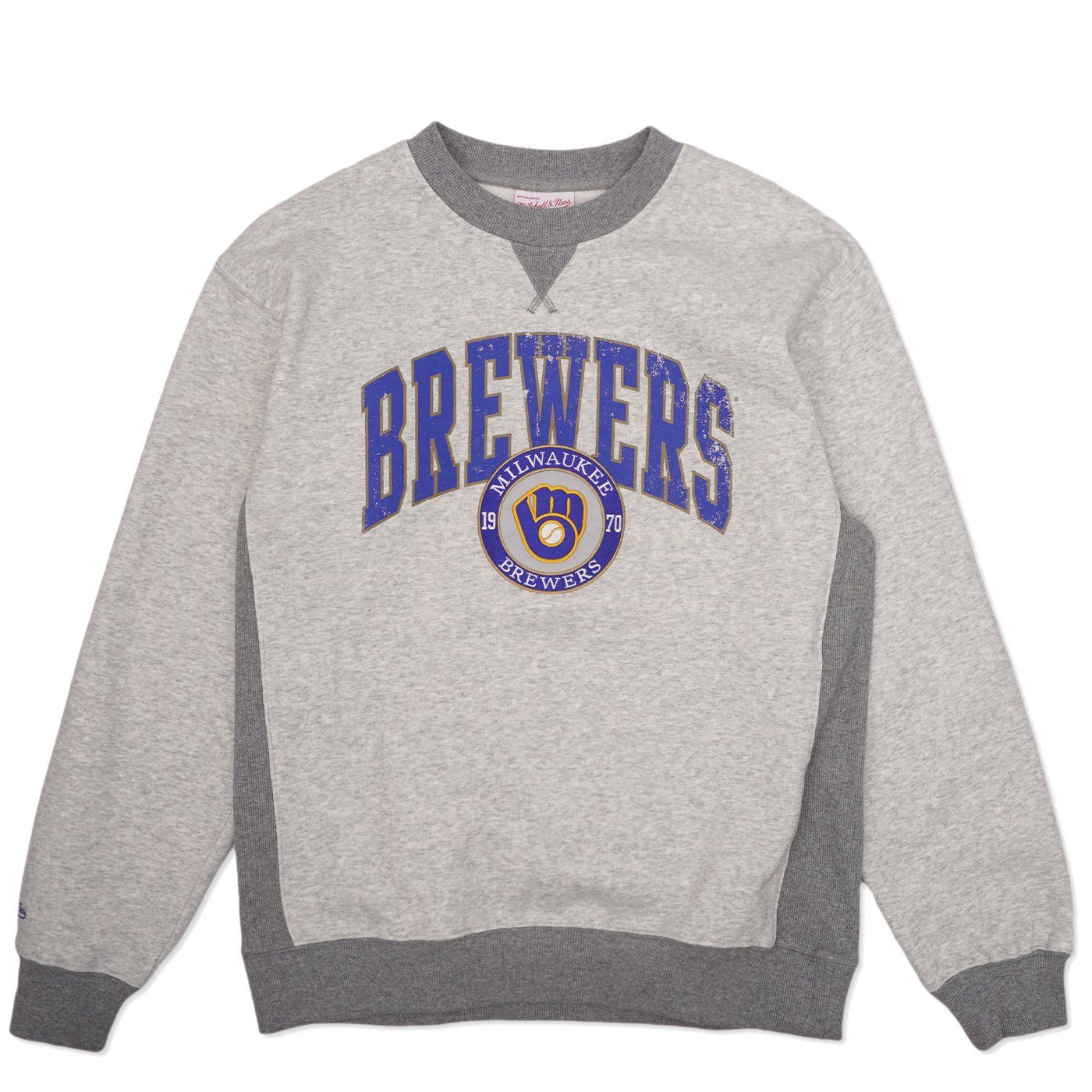 MITCHELL &amp; NESS BREWERS PREMIUM VINTAGE CREWNECK SWEATSHIRT 