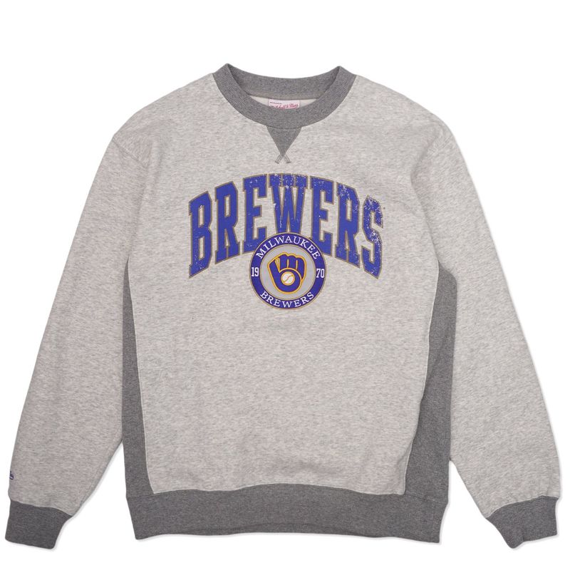 MITCHELL &amp; NESS BREWERS PREMIUM VINTAGE CREWNECK SWEATSHIRT 