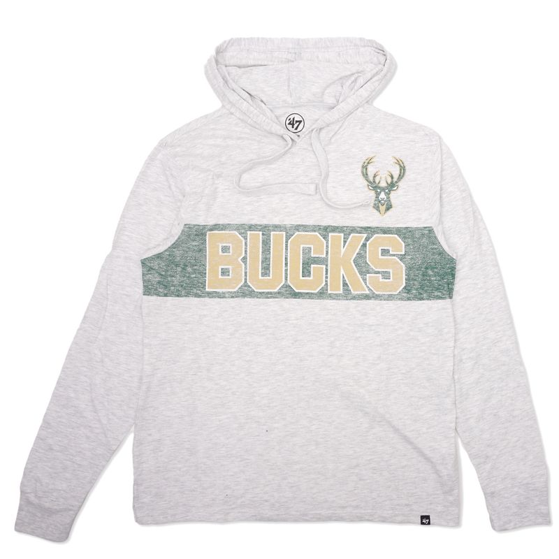 ‘47 BRAND  MILWAUKEE BUCKS FIELD FRANKLIN HOODED LONG SLEEVE TEE