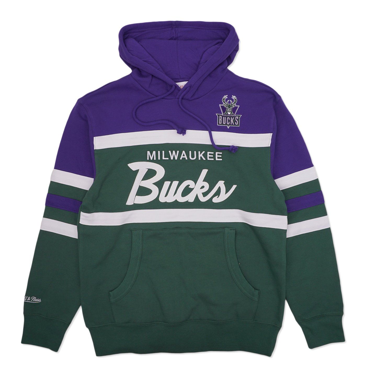 MITCHELL &amp; NESS MILWAUKEE BUCKS HEAD COACH PULLOVER HOODIE 