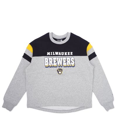 NEW ERA MILWAUKEE BREWERS WOMEN&#39;S 3D CREWNECK SWEATSHIRT
