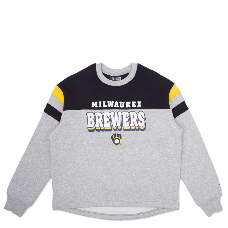 NEW ERA MILWAUKEE BREWERS WOMEN&#39;S 3D CREWNECK SWEATSHIRT