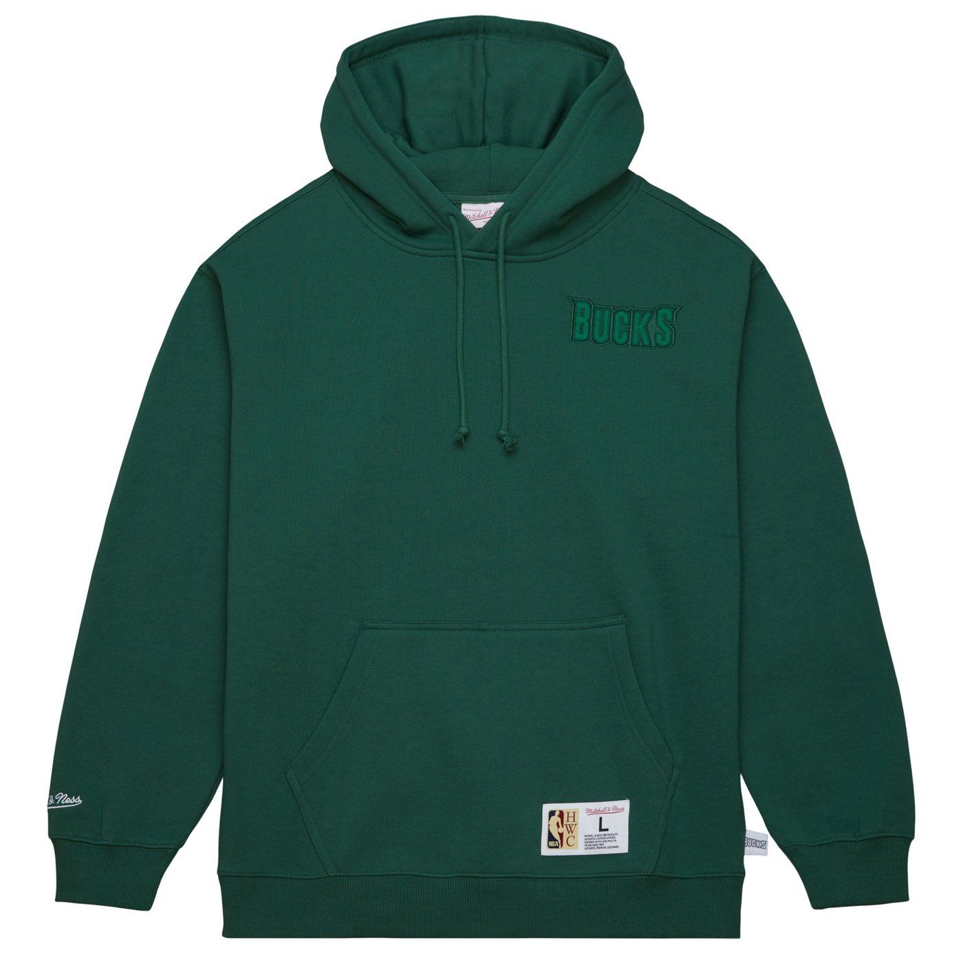 MITCHELL &amp; NESS BUCKS TONAL LOGO HEAVYWEIGHT PULLOVER HOODIE   