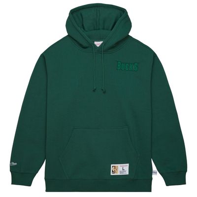MITCHELL &amp; NESS BUCKS TONAL LOGO HEAVYWEIGHT PULLOVER HOODIE  