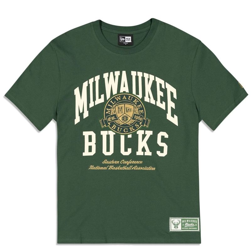 NEW ERA MILWAUKEE BUCKS LETTERMAN CLASSIC TEE  
