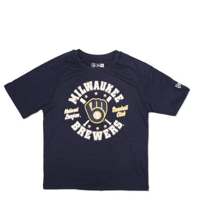 NEW ERA MILWAUKEE BREWERS YOUTH BATS TEE  
