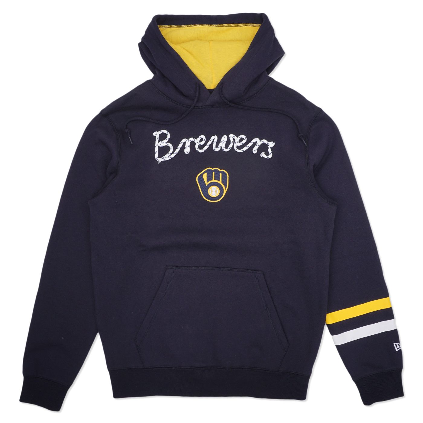 NEW ERA MILWAUKEE BREWERS LACED PULLOVER HOODIE