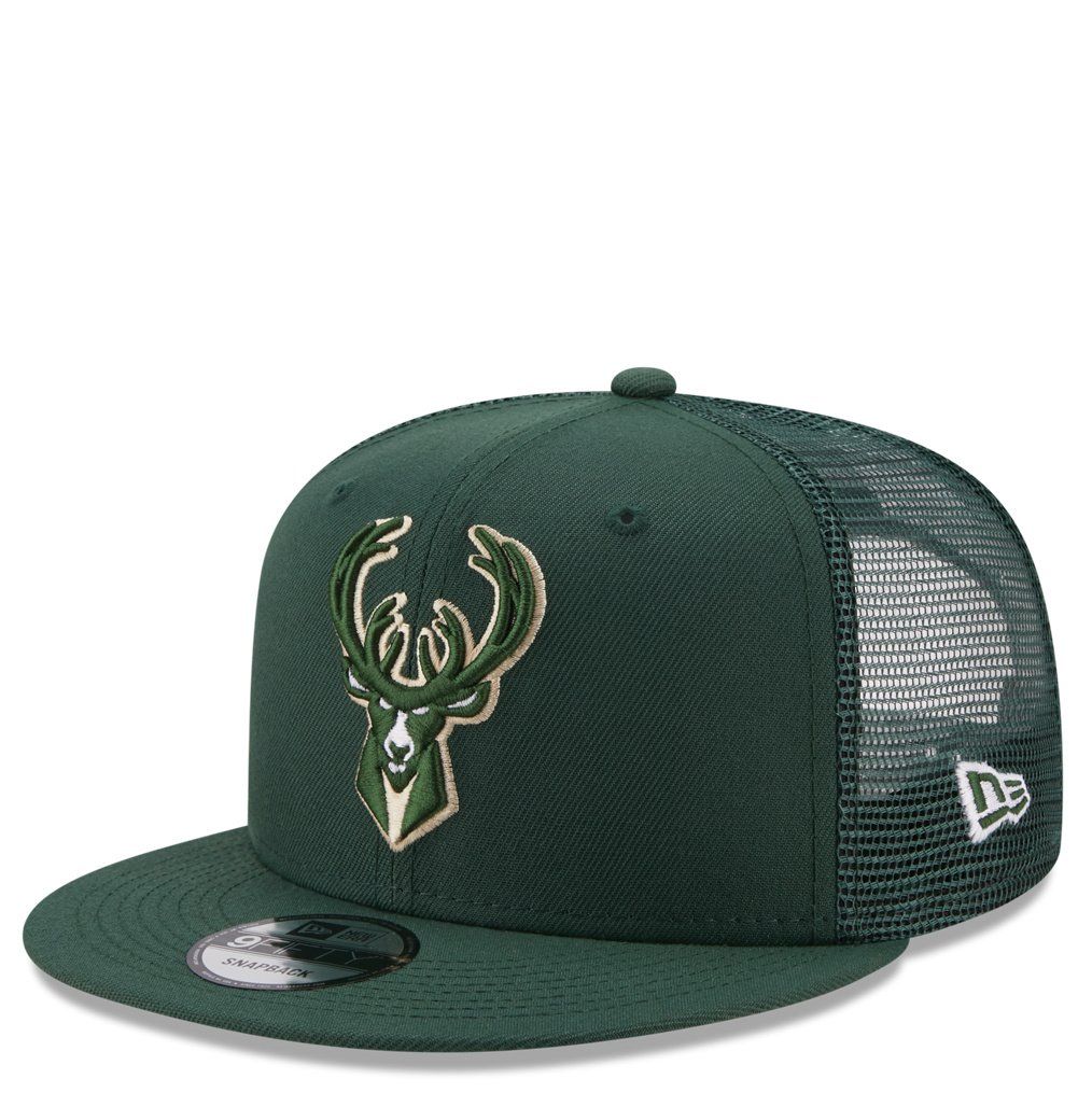 NEW ERA MILWAUKEE BUCKS EG OTC TRUCKER 9FIFTY SNAPBACK HAT