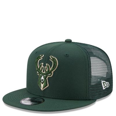 NEW ERA MILWAUKEE BUCKS EG OTC TRUCKER 9FIFTY SNAPBACK HAT