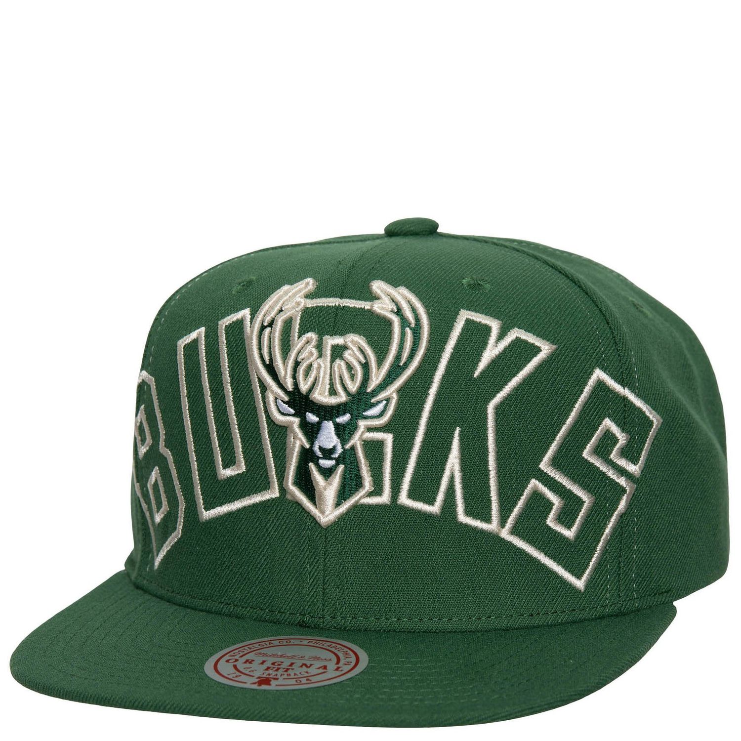MITCHELL &amp; NESS MILWAUKEE BUCKS FULL FRONTAL SNAPBACK HAT