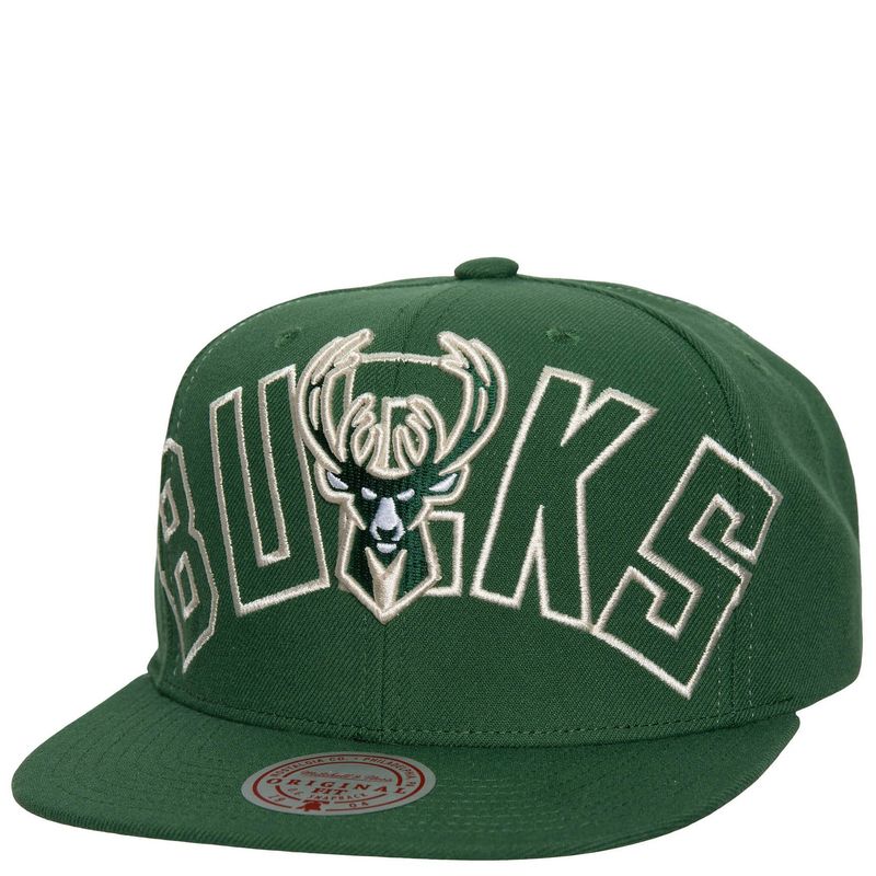MITCHELL &amp; NESS MILWAUKEE BUCKS FULL FRONTAL SNAPBACK HAT