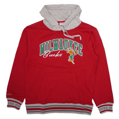 MITCHELL &amp; NESS MILWAUKEE BUCKS PREMIUM VINTAGE PULLOVER HOODIE  