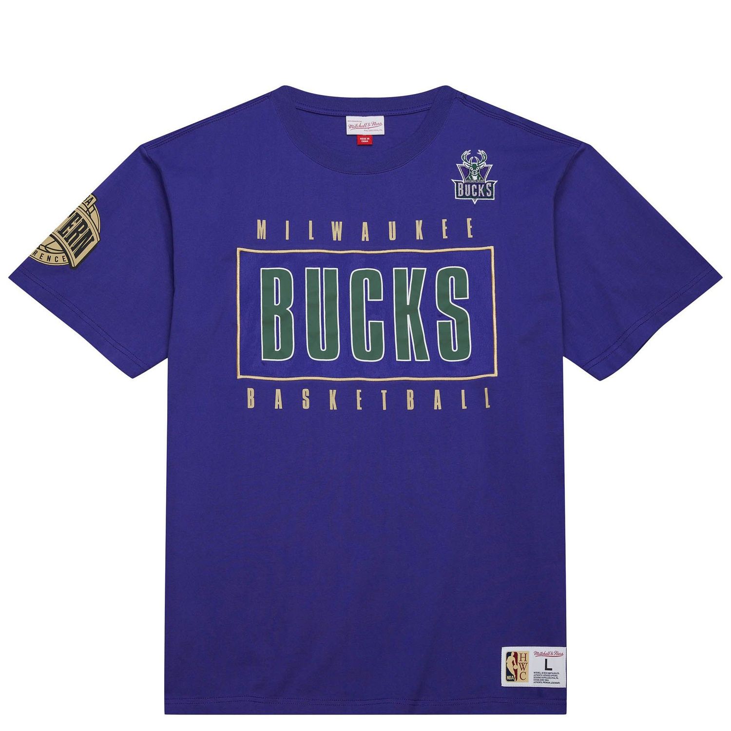 MITCHELL &amp; NESS MILWAUKEE BUCKS TEAM OG 2.0 PREMIUM VINTAGE TEE
