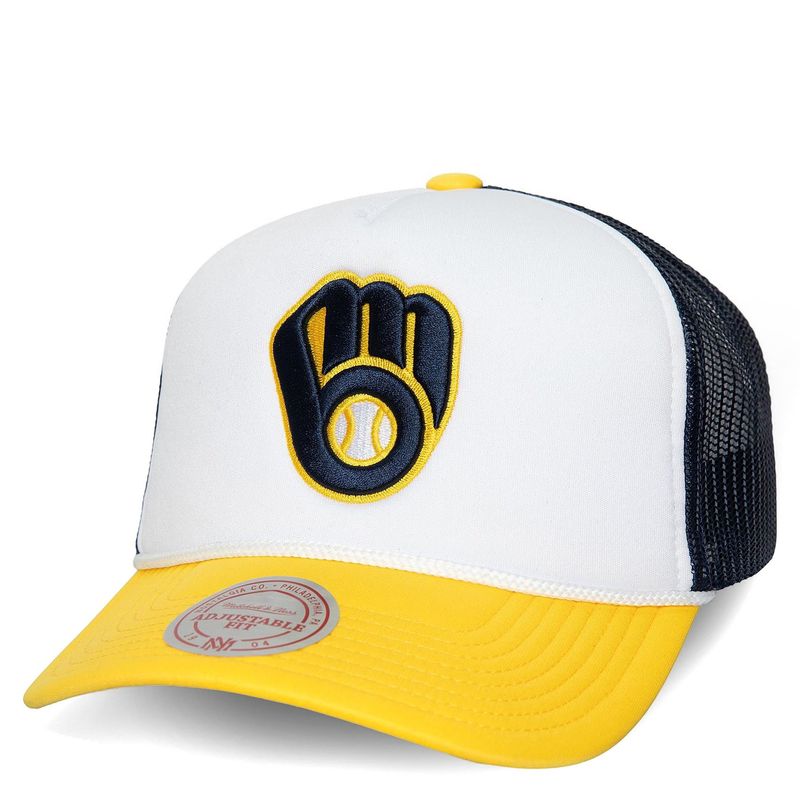 MITCHELL &amp; NESS BREWERS BLOCKER TRUCKER HAT