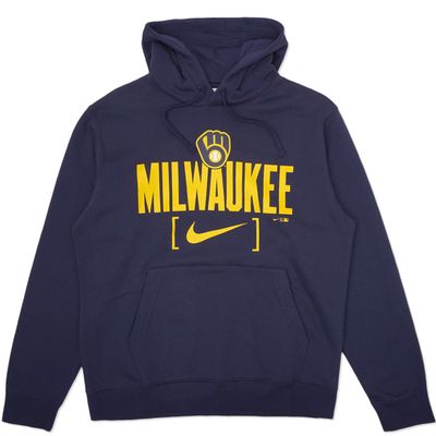 NIKE BREWERS CLUB SLACK PULLOVER HOODIE