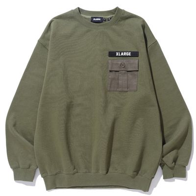 XLARGE MILITARY POCKET CREWNECK SWEATSHIRT  