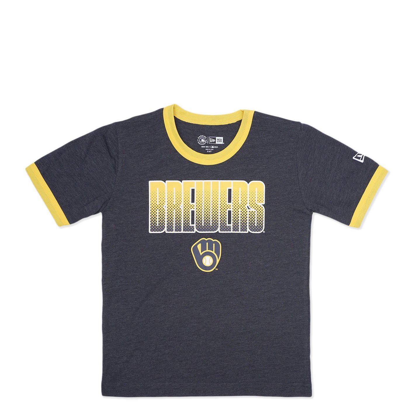 NEW ERA MILWAUKEE BREWERS YOUTH RINGER TEE
