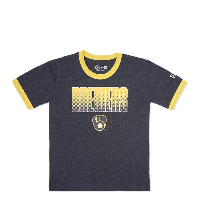NEW ERA MILWAUKEE BREWERS YOUTH RINGER TEE 