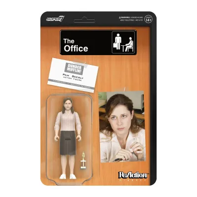 SUPER 7 THE OFFICE REACTION FIGURE - PAM BEESLY (DUNDIE)