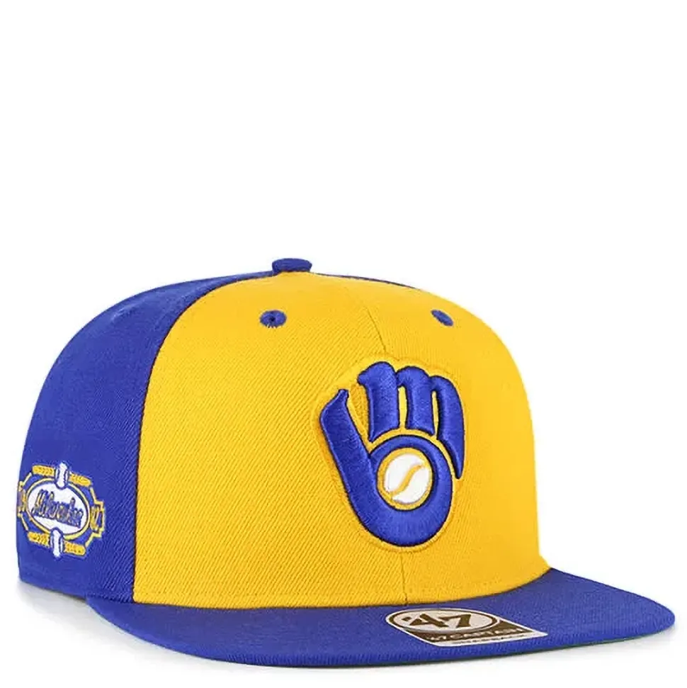 ’47 BRAND MILWAUKEE BREWERS COOPERSTOWN SURE SHOT CAPTAIN SNAPBACK HAT